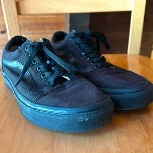 Black Vans with black sole size 7.5
